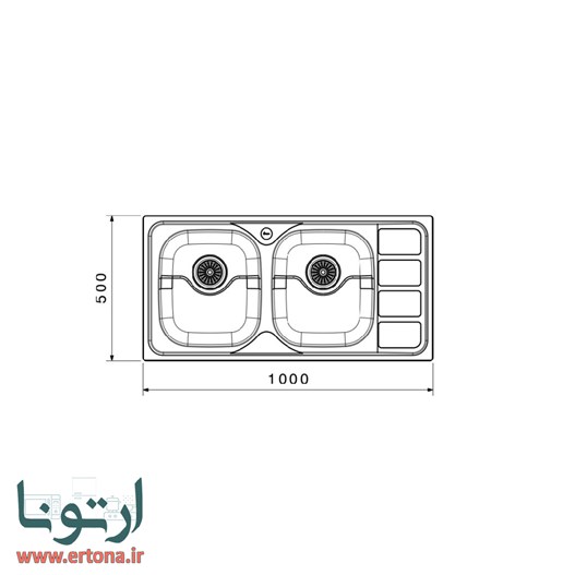 سینک توکار بیمکث مدل 938